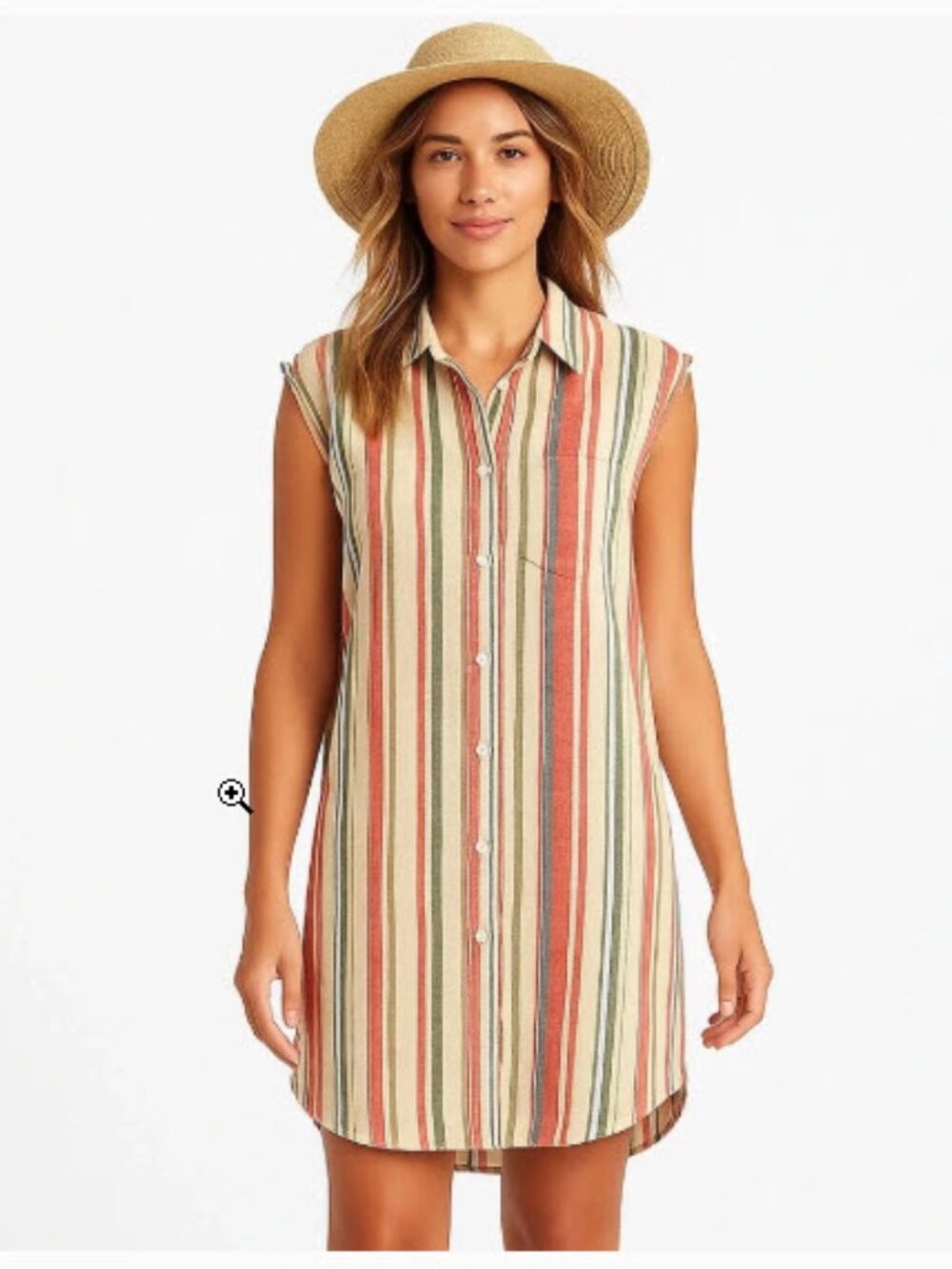 Old Navy Striped Linen Dress/Beach Coverup Size Large